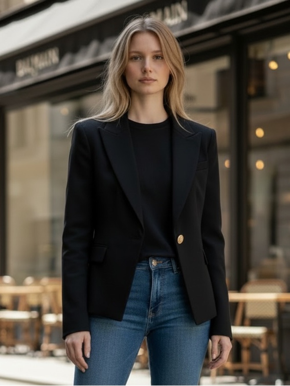 Balmain Elegant Black Blazer